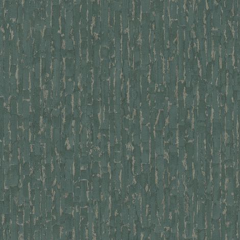 Stripes wallpaper wall Profhome 786664 hot embossed non-woven wallpaper textured with metallic highlights shimmering green blue green bronze 5,33 m2