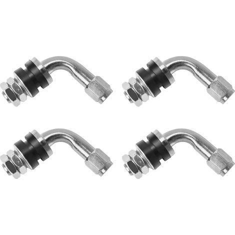 Ensemble de 4 valves de pneu coudées à 90 degrés pour voitures et motos (1/5)