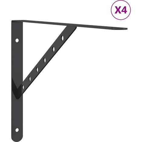 Maison Exclusive - Regalträger 4 Stk. 40x2,5x25 cm Schwarz Edelst