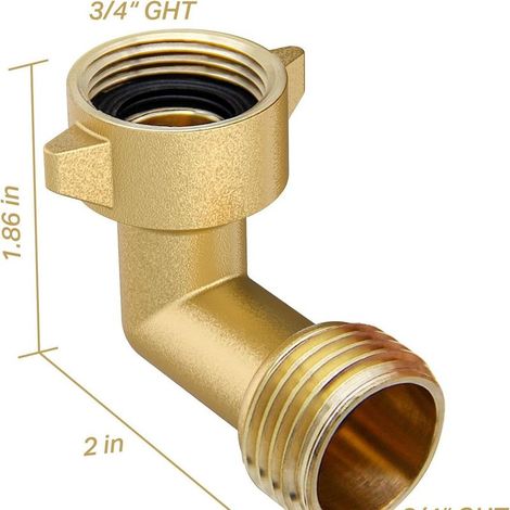 2 patères Raccord coudé flexible à 90 degrés pour camping-cars, coude flexible en laiton de 3/4 po (1/4)