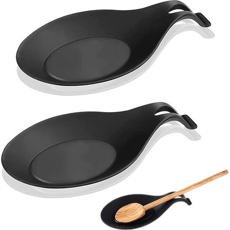 2 porta-cucchiai in silicone resistenti al calore per la cucina, per pentole e padelle (1/5)