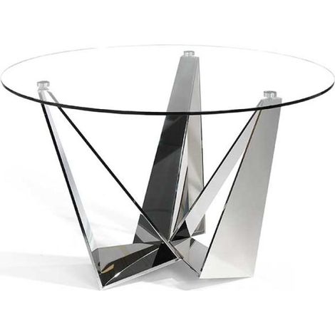 Mesa fija circular de vidrio templado Africa, 130 x 76 cm (diámetro x alto) (1/3)