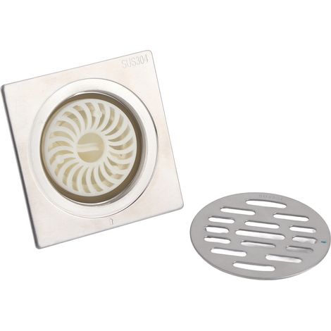 Scarico a pavimento per doccia in acciaio inox, inodore e antiriflusso, per bagno, WC e cucina. (1/5)