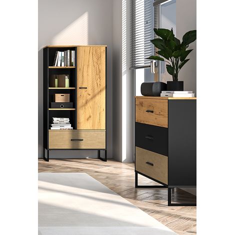Jugendzimmer Schrank Set 2-teilig CASPER-131 in schwarz, braun (1/5)