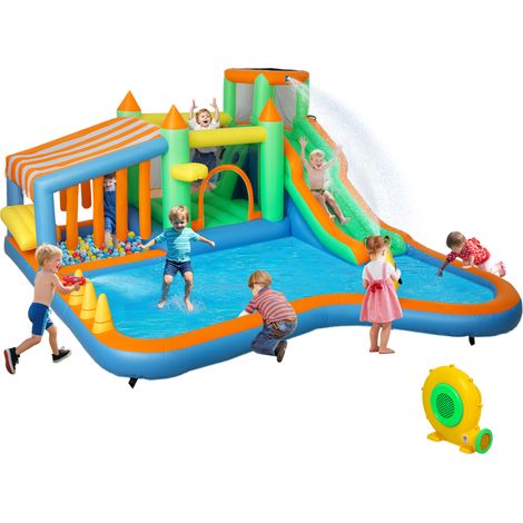 AIYAPLAY Inflatable Bouncy Castle with 680W Blower for Kids, 416x370x195 cm