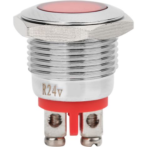 40 voyants LED d'avertissement en métal de haute qualité, étanches IP68 BEM-16C, 16 mm (rouge 24 V) (1/5)