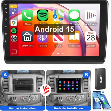 Pour Renault Trafic MK2 OPEL Vivaro A Autoradio WiFi GPS Android 15 Carplay Bluetooth 4+64G DAB