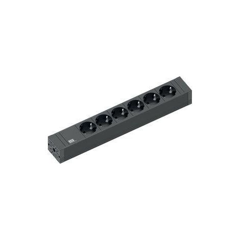 Bachmann Connect Line regleta negra 6 tomas 2m