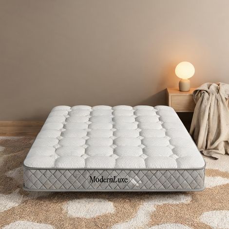 Matelas coloris blanc en foam Spring 200 x 160 x 20 cm (1/5)
