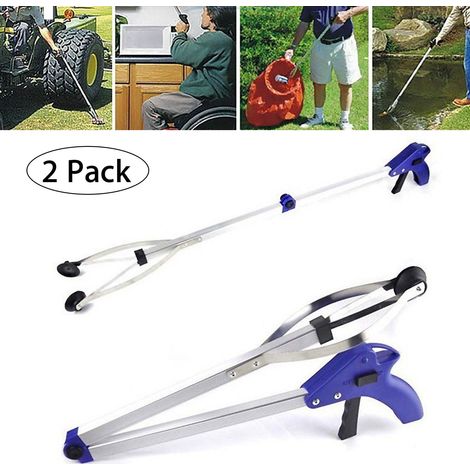 Ramasseur Pliable - Pinces À Suction - Pour Litière Animaux Jardin Poubelle - 32 Pouces - Aluminium - 2 Pièces