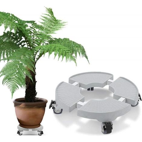 Plateau à Roulettes Dewel Support de Pot de Fleurs Réglable 30cm-50cm Stent - 200kg (1/4)