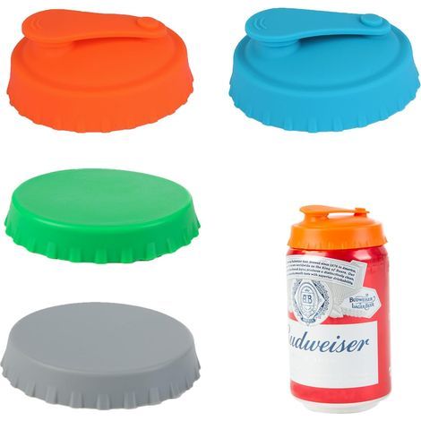Lot de 4 couvercles en silicone pour canettes de boissons gazeuses, couvercles standard pour canettes (1/5)