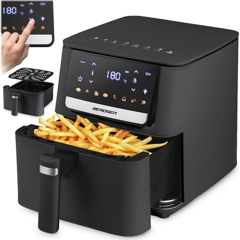 Friggitrice ad aria, 6,5 l, 1700 W, touchscreen, nera