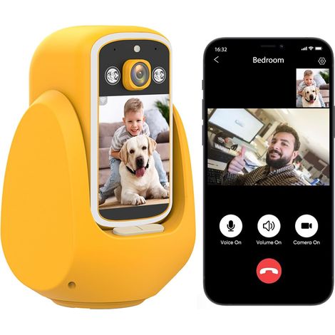 Filiyano-Caméra de sécurité intérieure avec appel vidéo bidirectionnel et commande vocale, écran HD 2,8 pouces, résolution 1080p, application mobile (1/5)