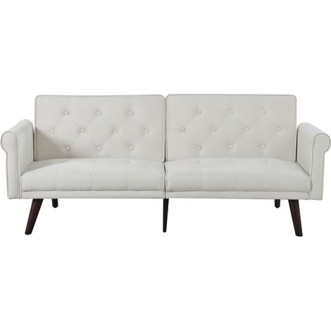 Sofá cama 2 en 1 de terciopelo beige con respaldo reclinable, 2 plazas (1/5)