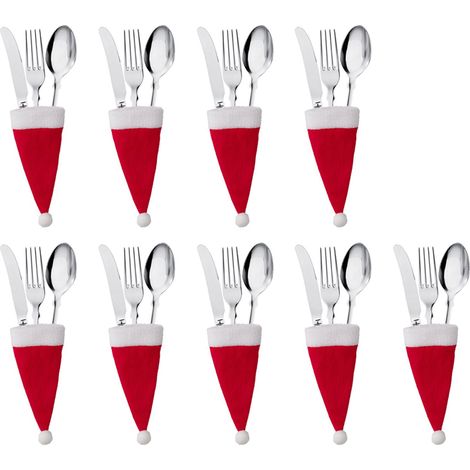 10 mini bonnets de Père Noël pour la décoration de Noël, cadeau pour la maison (1/5)