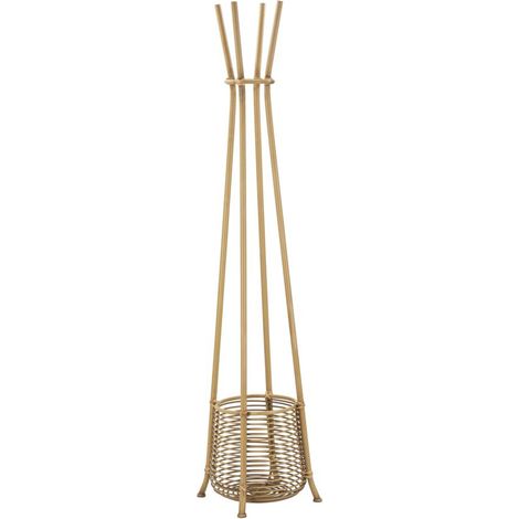 Appendiabiti porta-ombrelli Panama in ferro e rattan 49x49x175 cm