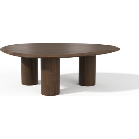 Table basse en bois contreplaqué noyer foncé LOEN (1/5)
