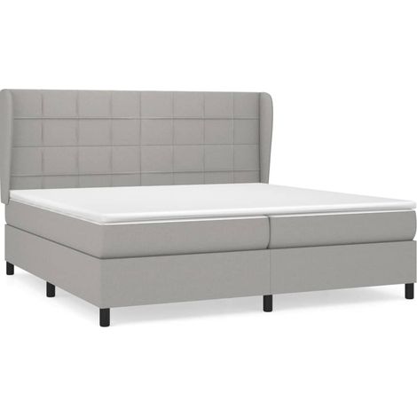 Maison Exclusive - Cama box spring con colchón tela gris claro 20