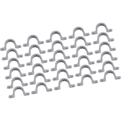 Lot de 30 colliers de fixation pour conduit électrique 1/2 pouce 2 trous en PVC, support de tuyau pour installation élec, tel, CVC, éclairage extérieur (1/5)