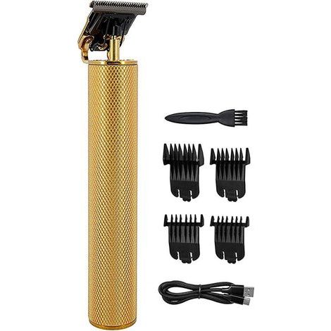 Tondeuse à cheveux jaune pour hommes, tondeuse professionnelle sans fil, lame en T de 0 mm pour crânes rasés