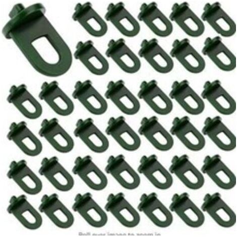 Clip di fissaggio per serre, 50 ganci in plastica, attrezzi e accessori per appendere piante e teli ombreggianti per serre. (1/5)