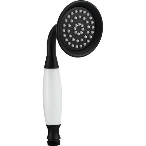 Pommeau De Douche - Laiton - Design Rétro Noir - Fonction Massage - Compatible Robinet Standard - 1 Pièce