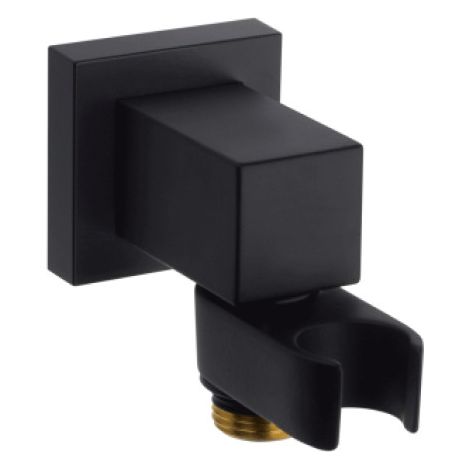Sortie murale carrée en laiton avec support conique orientable noir mat BLACK & WHITE - BOSSINI C550000073