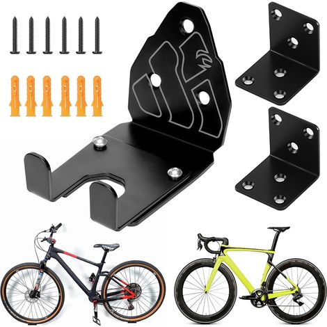 Support Vélo Mural Réglable Porte Velo Mural Horizontal Accroche Velo Gain de Place Support velo sol Rangement Ratelier Vélo Attache pour Garage Maison Vélos VTT Vélo de Route Accessoires (1/5)