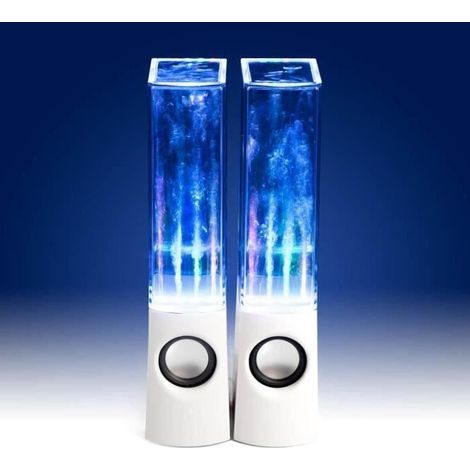 Enceinte à jet d’eau décorative TE TENHP0220A1307, design blanc élégant avec autonomie batterie jusqu’à 24 heures en continu