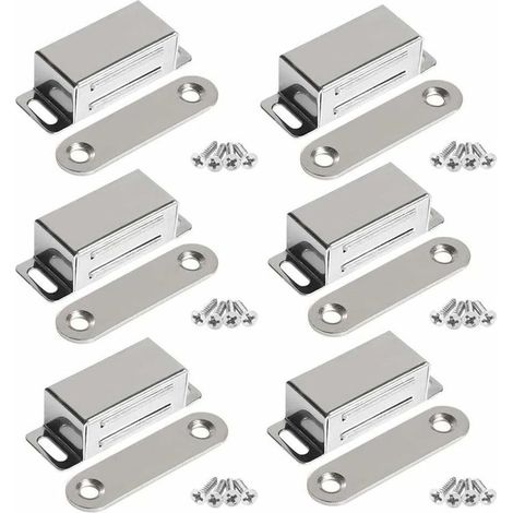 Möbelmagnete – 6er-Set – 10 kg Magnetkraft – Edelstahl mit Schrauben – Abmessungen 45 × 15 × 15 mm