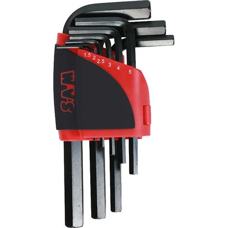 Râtelier 9 clés mâles courtes SAM OUTILLAGE 62-R9AZ 1,5-10 mm