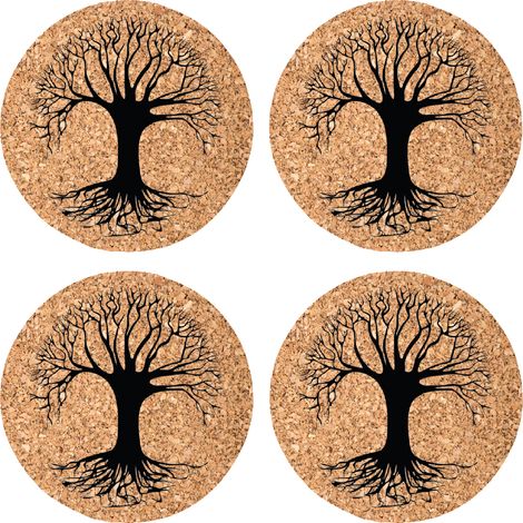 Set de 4 dessous de verres arbre de vie Cbkreation (1/2)