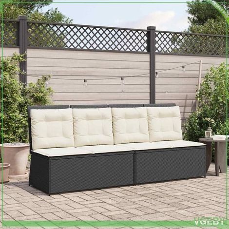 Banc de jardin inclinable - FAFEICY - 3394467 - Noir - Polyrotin - Dossier réglable (1/5)