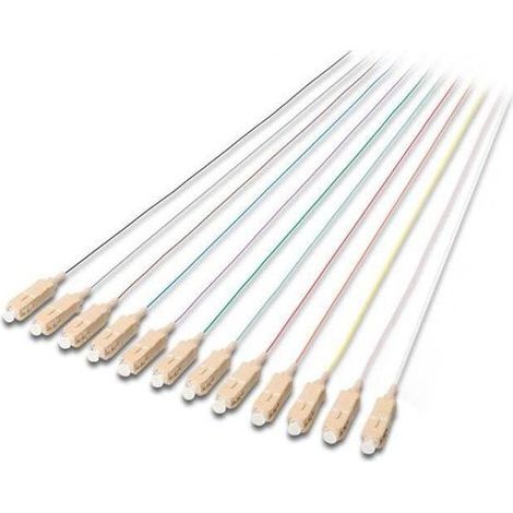 DIGITUS                                  SET 12 CAVI PIGTAIL FIBRA OTTICA COLORATI CONNETTORI SC OM4 50/125 SIMPLEX