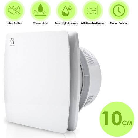 Jopassy Ventilatore da bagno con sensore di umidità Silenziatore per ventilatore da 100 mm Ventilatore per bagno (1/5)