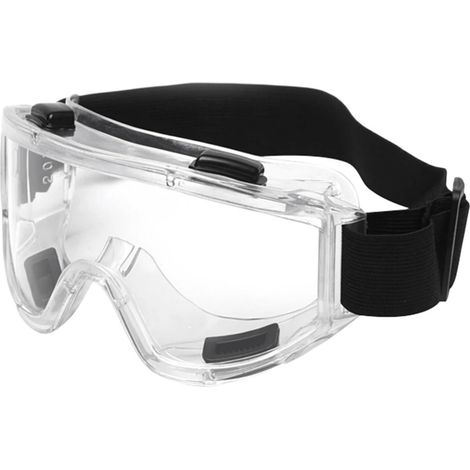 Lunettes de sécurité transparentes avec sangle arrière réglable — Résistantes aux rayures — Pour soudure, meulage et manipulation de produits chimiques (1/3)