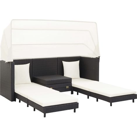 Maison Exclusive - Ausziehbares 3-Sitzer-Schlafsofa mit Dach Poly