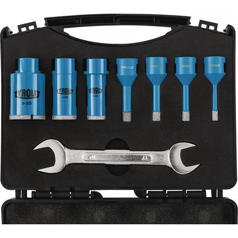 Set de forets pour carrelage DDT 8 pièces, diamètres 6,8,10,12,20,25,35 mm, tige M14 (1/2)