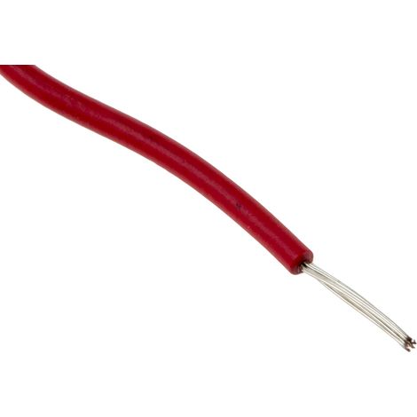 Fils de connexion RS PRO UL1007, 7 0,08 mm² 28 AWG, 300 V, PVC Rouge, 100m ( Prix pour Bobine de 100 Mètres )