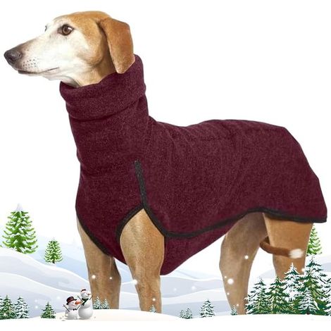 Pull chaud pour lévriers (Whippet et Greyhound) taille L - Pull polaire et manteau épais pour l'extérieur et l'intérieur - Gilet doux pour chiens de petite et moyenne taille (1/5)