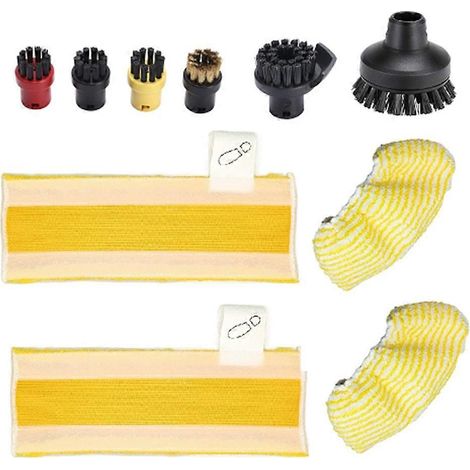 Lot de 10 têtes de brosse vapeur et chiffons de sol de rechange pour aspirateur vapeur Kärcher SC1, SC2, SC3, SC4 et SC5 (1/5)