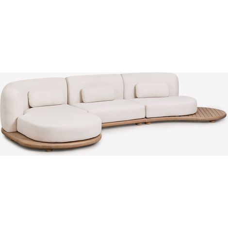 Divano modulare chaise longue sinistro da giardino in legno di acacia Gerard 3 pezzi SKLUM (1/5)