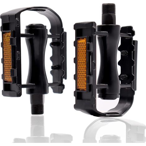 Paire de pédales de vélo de route, vélo de ville, en alliage d'aluminium, durable et scellé, pour VTT, vélo de route, trekking, noir (1/5)