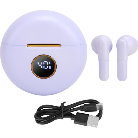 Écouteurs Bluetooth sans fil (écouteurs gaming TWS) compatibles avec les écouteurs d'origine Huawei et Apple (violet) (1/5)