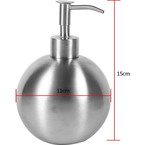 Stück kugelförmige Shampoo-Duschflüssigkeits-Pumpspenderflasche aus Edelstahl 304 für Badezimmer, 500 ml