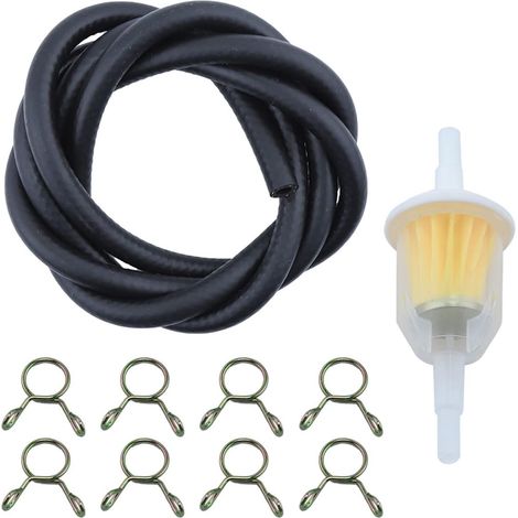 Tuyau de carburant ID 5/16 Pouce avec 8 colliers de serrage pour petit moteur, moto, voiture, tondeuse à gazon, bateau marin (1/5)