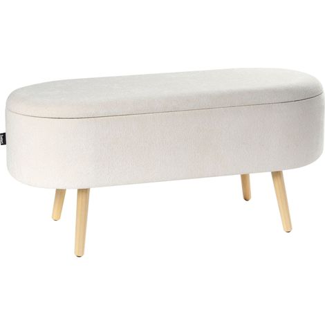 Storage Bench OKLAHOMA Chenille Off-White