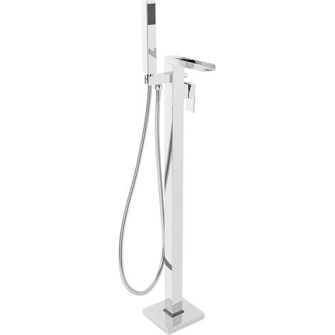 NRG Free Standing Bath Shower Mixer Tap Bathroom Floor Standing Square Filler Kit