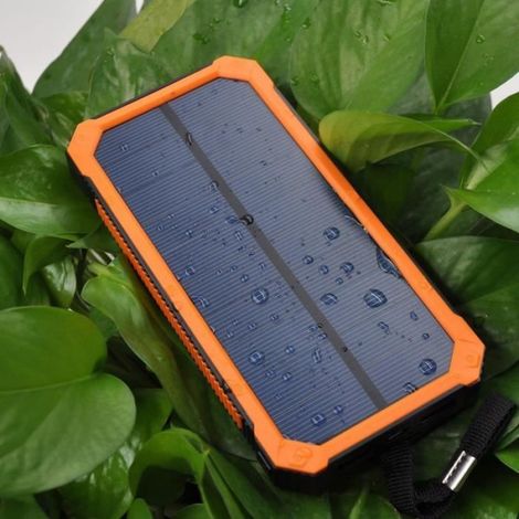 15000mAh Chargeur de Batterie Solaire Power Bank chargeur de Secours Portable Batterie Externe Etanche avec 8 LED Double USB (1/4)